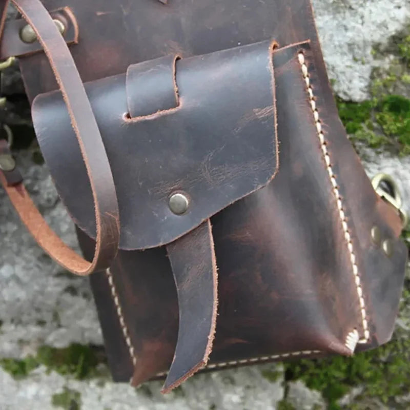 Medieval Steampunk Shoulder Holster Bag Vintage Motorcycle Leather Wallet Purse Pouch Adjustable Strap Unique Harness Phone Bag