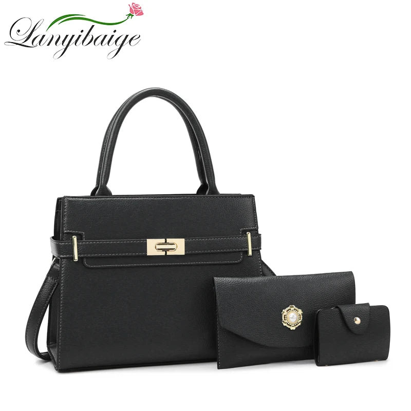 Three-piece Suit Women's Handbag Large Capacity Bags Luxury Shoulder Crossbody Bags Small Coin Purse Quality Leather Sac A Main