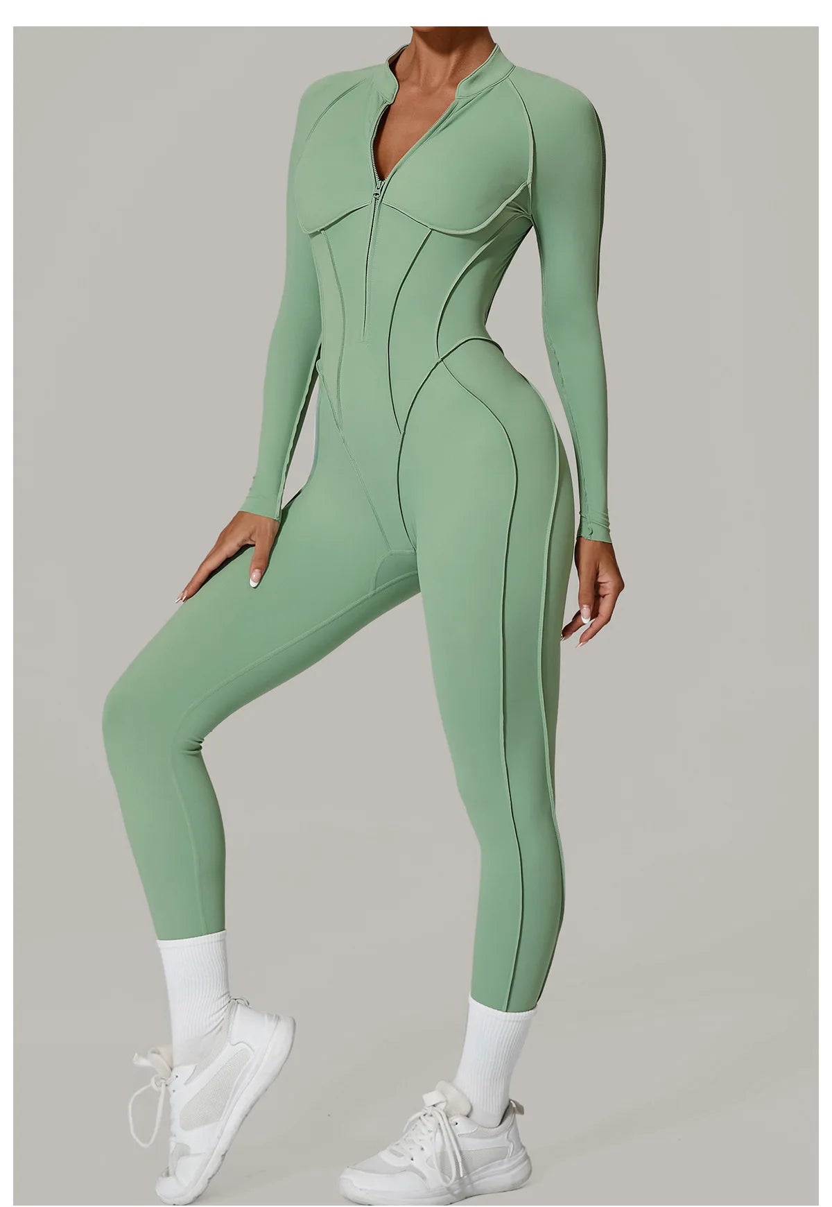 Women's Tracksuit Gym Workout Sports Clothes Outfit Zipper Jumpsuit Yoga Fitness Overalls Set Open Back Bodysuits Suit for Women