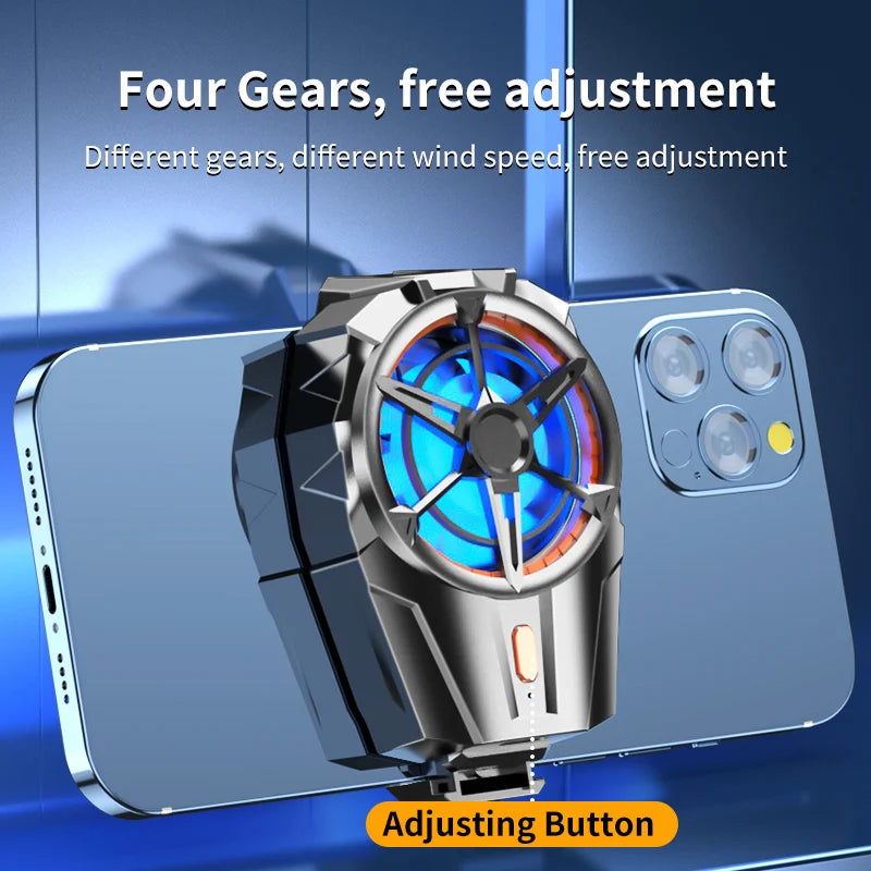 X52 Cooling Fans Mobile Phone Game Cooler USB Rechargeable Silent Cooler 3 Speed Adjustable Fans Gaming Radiator for Android IOS