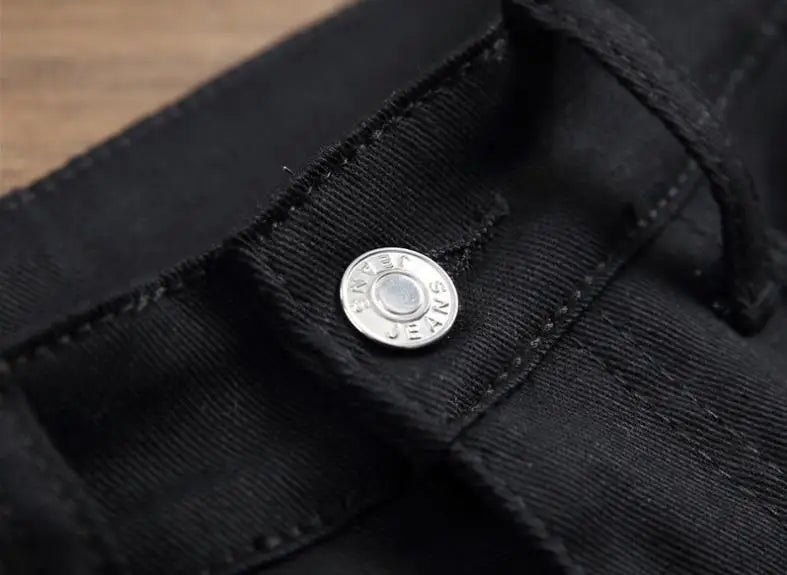 High Street Fashion Herren Jeans Nachtclub Schwarz Weiß Farbe Persönliche Designer Bedruckte Jeans Männer Punk Hosen Dünne Hip Hop Jeans