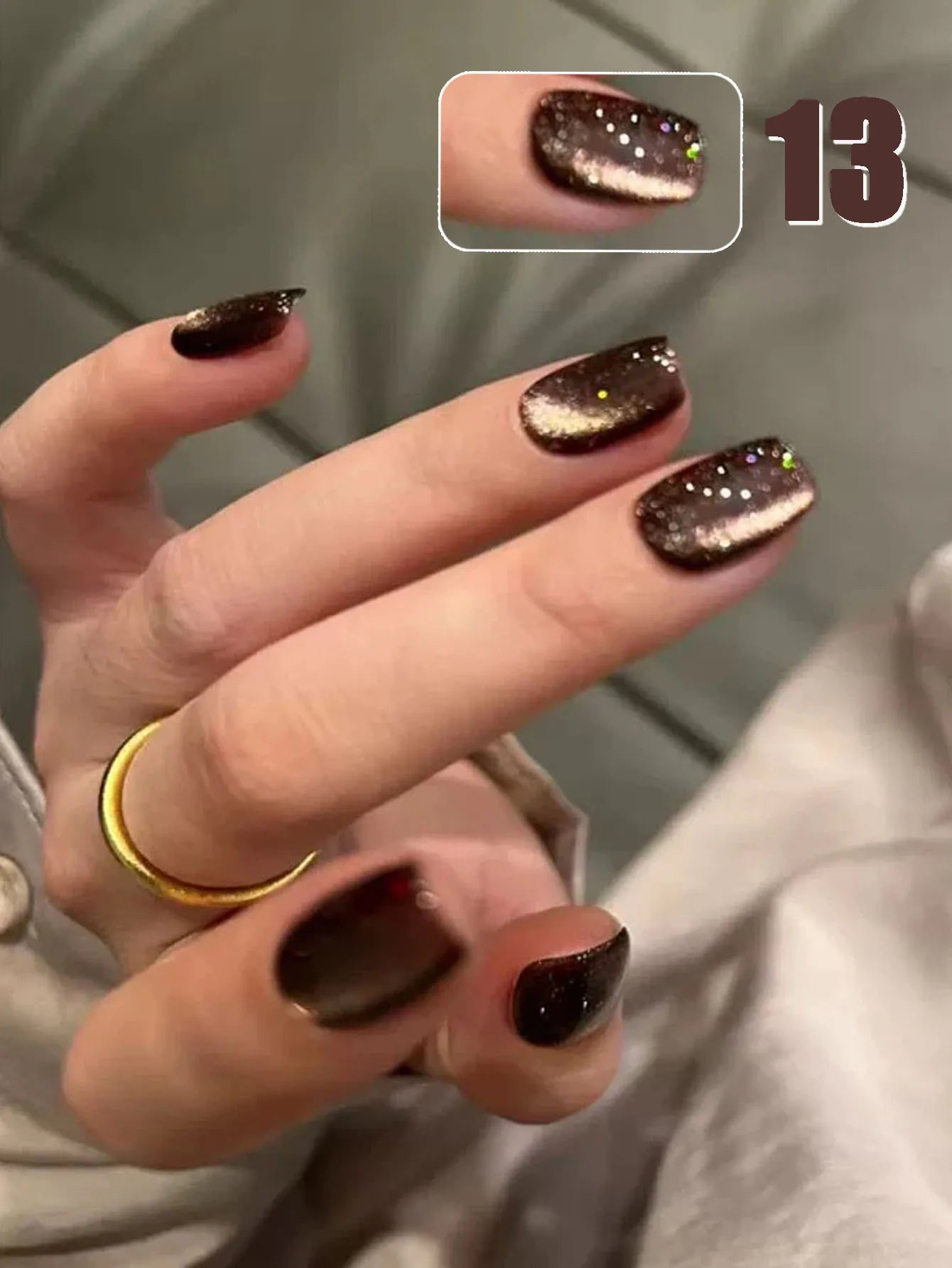 12ML 1-21pcs Autumn Nails Toe Selling Whitening Glass Bead Cat Eye Gel Nail Polish Black Nails Nail Art Grey Cat Eye Nail Glue