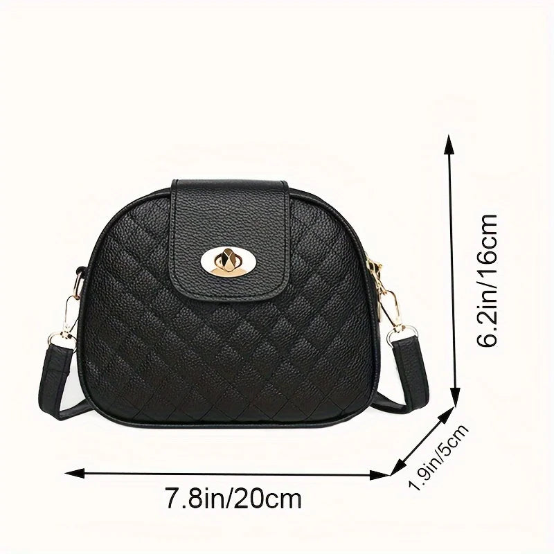 Chic Black Crossbody Bag for Women Vintage Inspired Shoulder Purse with Adjustable Strap, Lightweight Faux Leather Women Bag