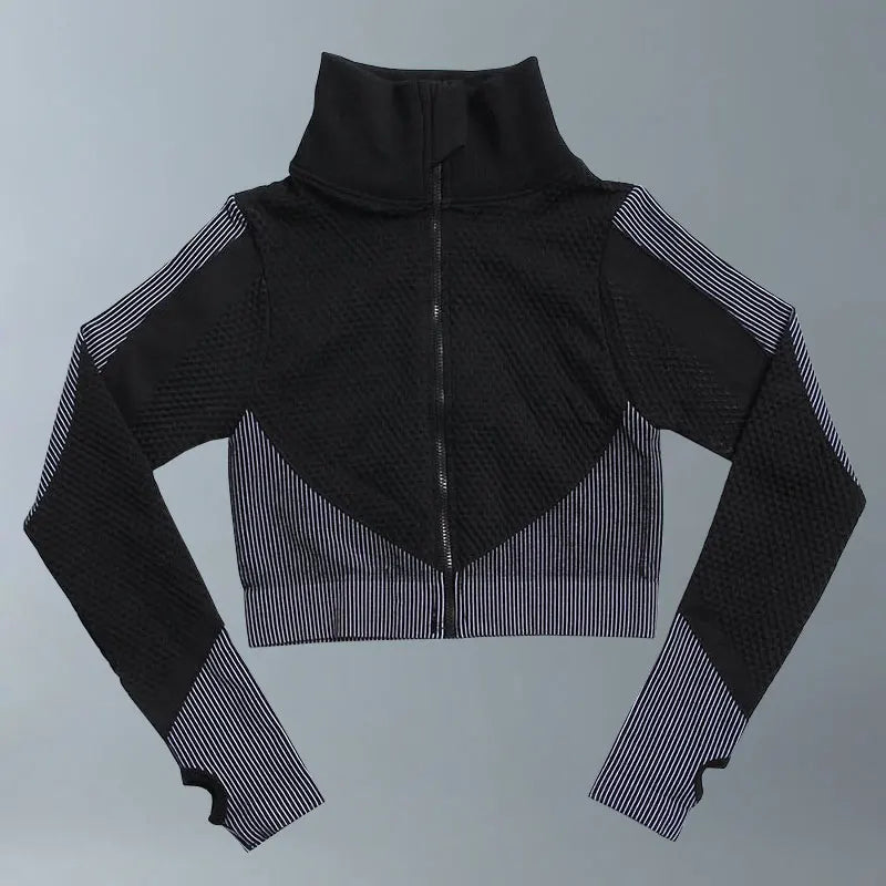 Yoga Suits Women Fitness Wear Gym Set Sports Outfits Training Exercise Workout Pants Long Sleeve Crop Top Bra Womens Tracksuits