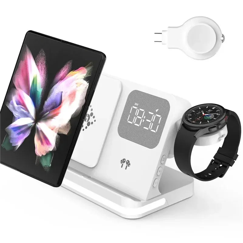 Wireless Charger Stand For iPhone 17-12 Samsung S25 S22 Ultra Fold Z Flip Galaxy Watch Active Buds Fast Charging Station Holder