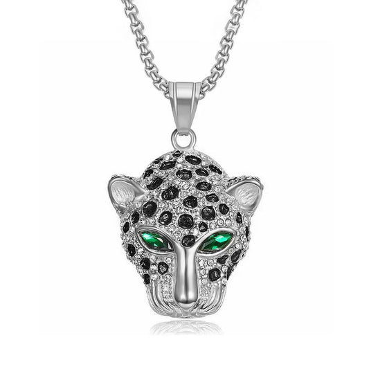 Fashion Vintage Stainless Steel Leopard Head Pendant Necklace Hip Hop Biker Animal Necklaces For Men Women Classic Jewelry Gifts