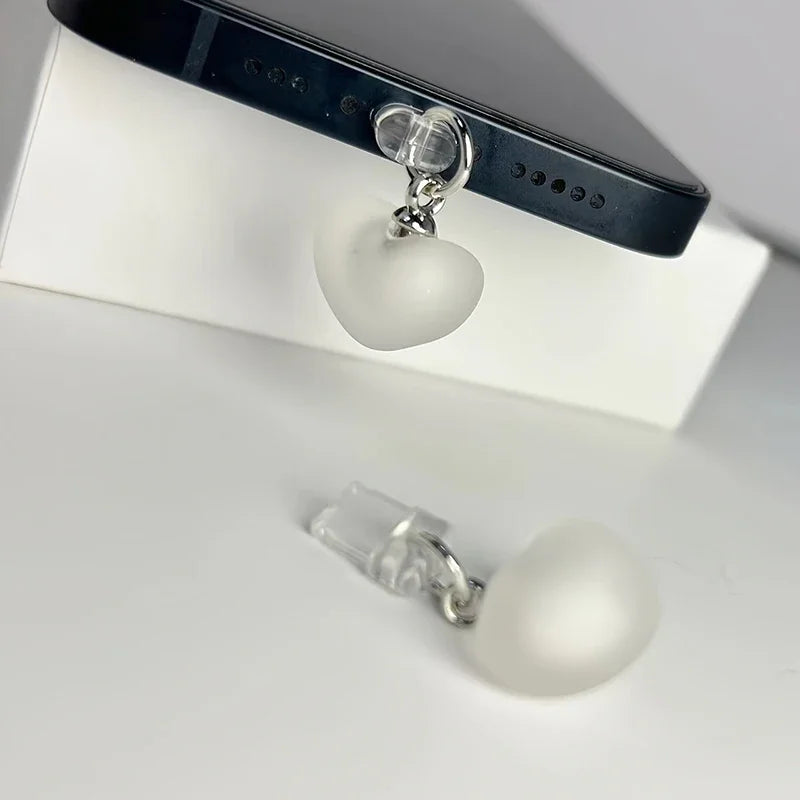 Gradient Heart Shaped Phone Dust Plug Pendant, Heart-Shaped Pendant Suitable for IPhone/Type-C Universal Phone Accessories