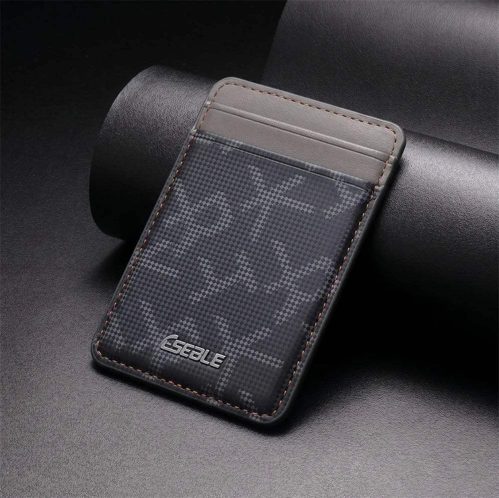 For Magsafe Leather Wallet Letter Texture Cellphone Card Holder For IPhone 18 17 16 15 14 13 Pro Max Plus Magnetic Card Holder