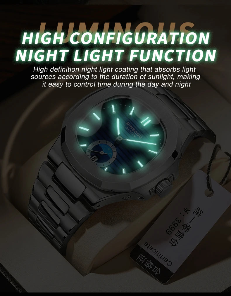 BINBOND New Casual Business Clock Men Luxury Quartz Watch Luminous Waterproof Date Fashion Quartz Wrist watches Relógio Homem
