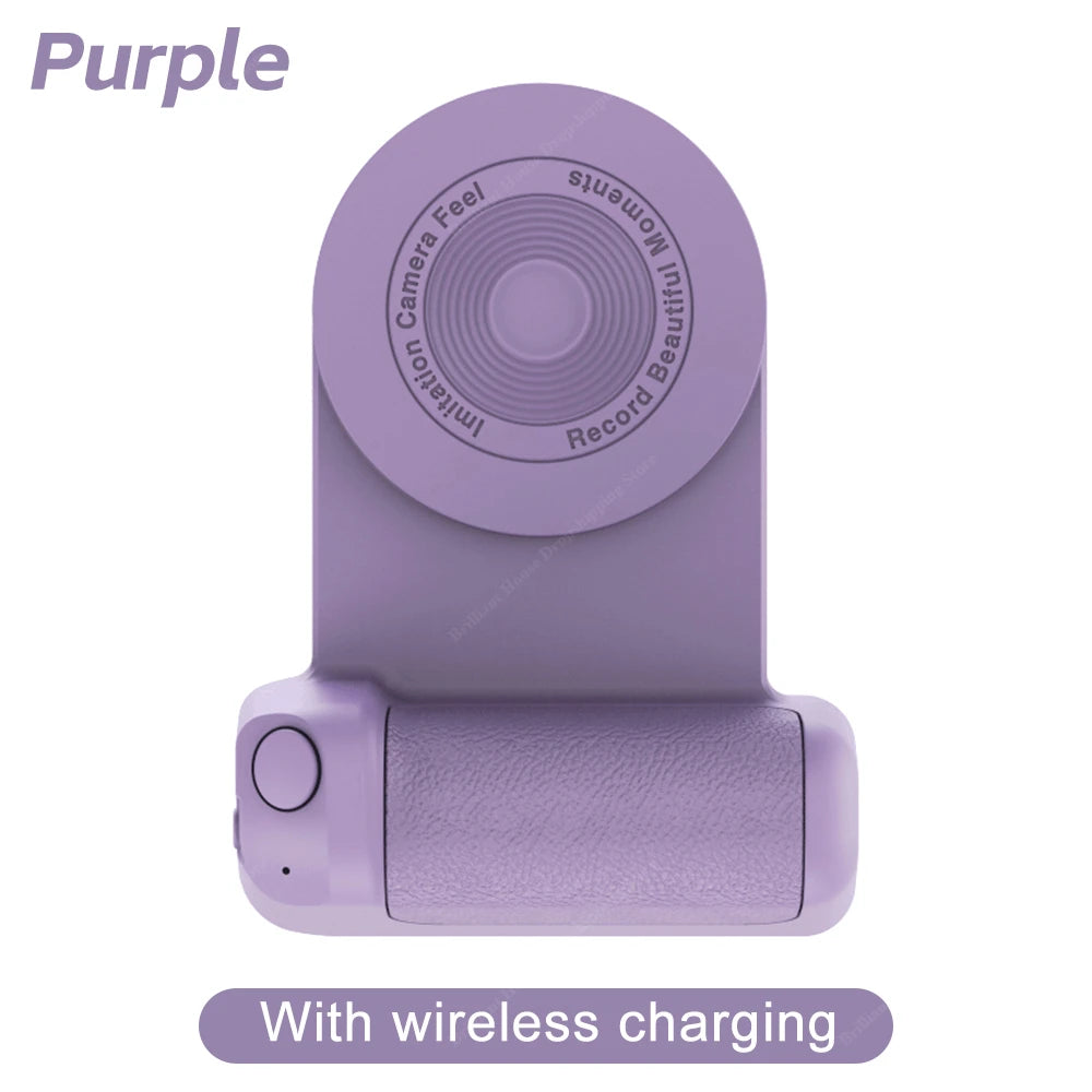 Magnetic Camera Handle Bluetooth Phone Grip Photo Bracket Anti-shake Selfie Device for Android iphone Wireless Charging