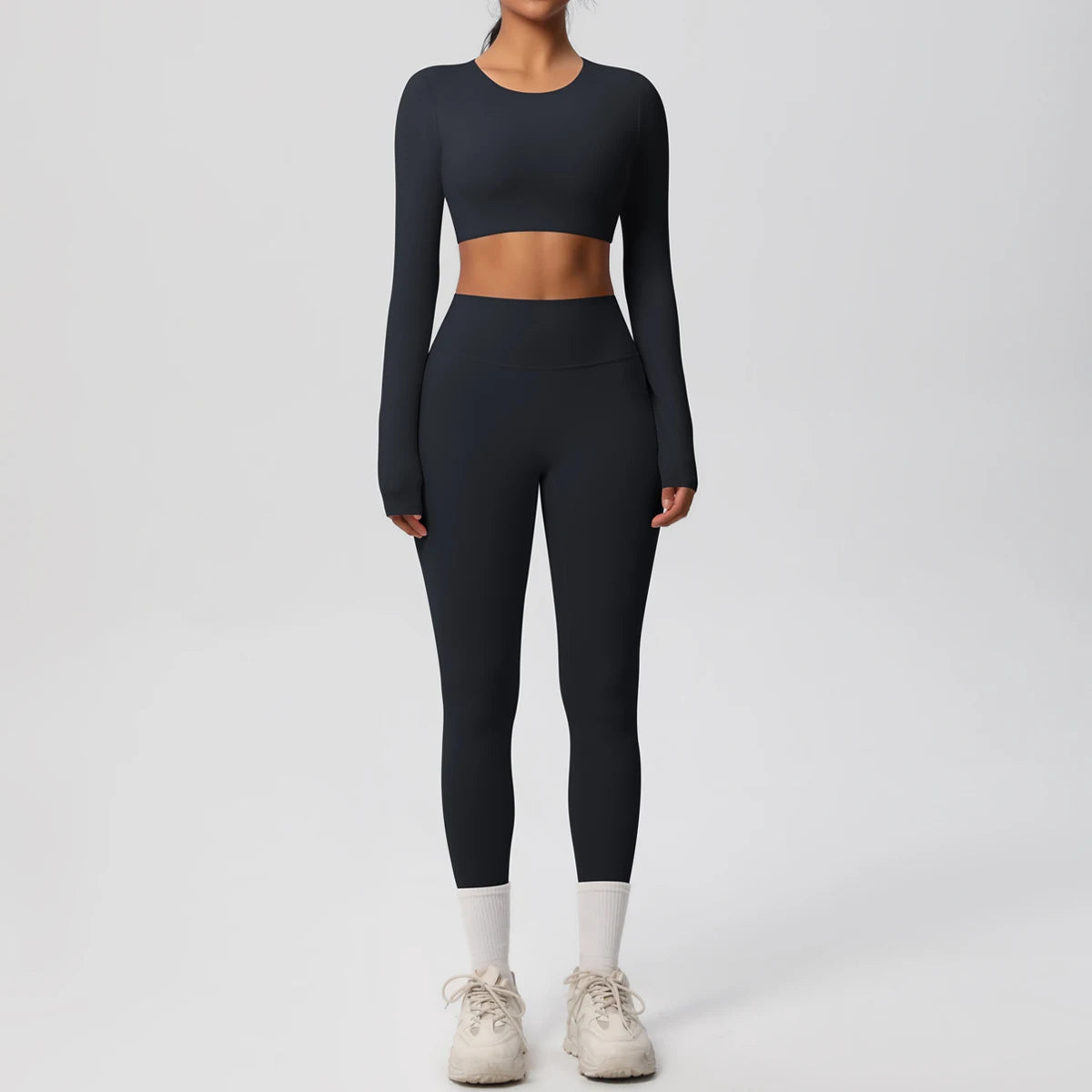 Yoga Set Women's Sportswear Yoga Clothes Fitness Long Sleeve With Padded Tracksuits Sports Suit Gym Top High Waist Leggings Sets