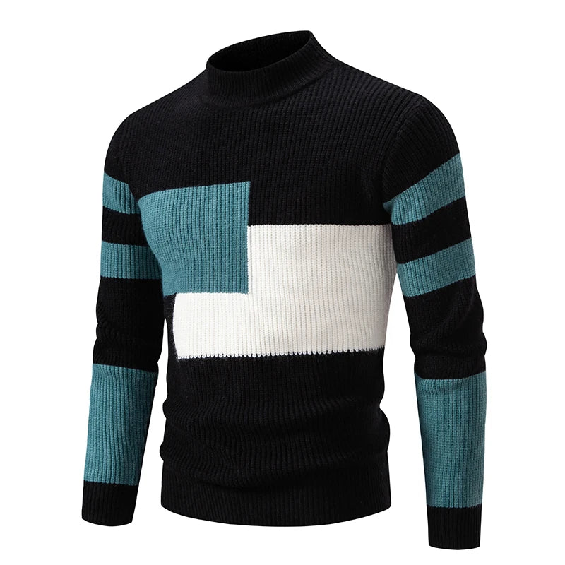 15 Colors Autumn and Winter New Men's Warm Sweater Knitted with Sheep Fleece Sweaters Fashion Pullover Men