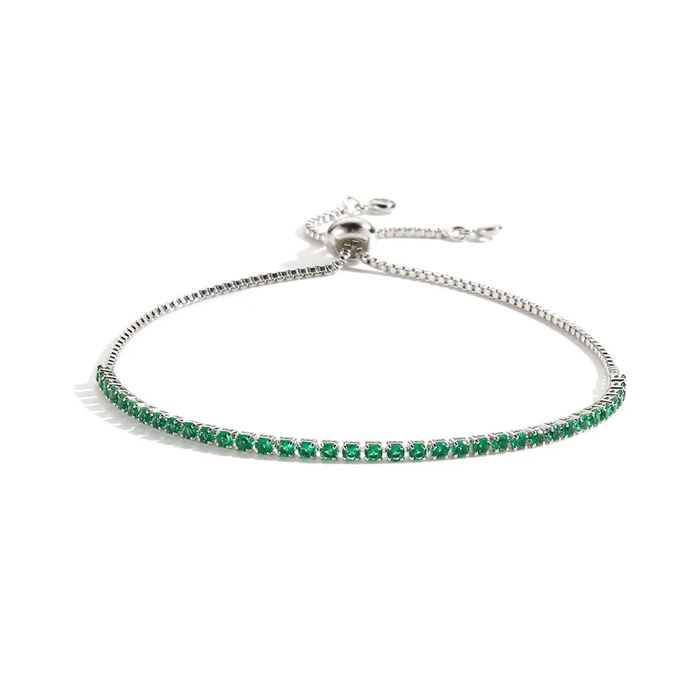 Mix Style Green Micro-inlaid Zircon Tennis Bracelet for Women ew Men Bracelet Homme Jewelry