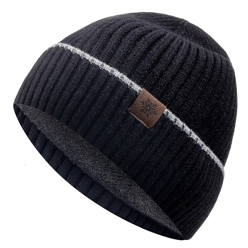 New Unisex Winter Hat Plush Fleece Warm Cap Snow Label Soft Beanie Hat For Men Women Outdoor Thicken Ski Sports Knitted Hat