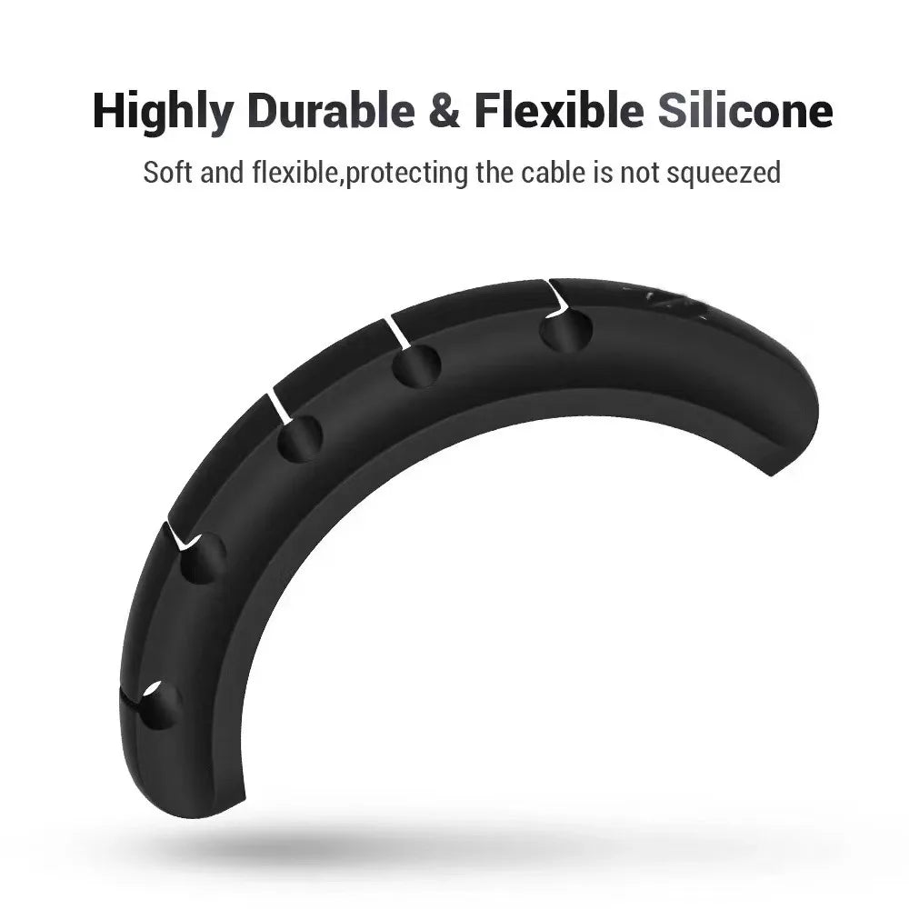 Cable Cord Wire Organizer Silicone USB Cable Winder Management Clips Self Adhesive for Mouse Keyboard Headset For iPhone Huawei