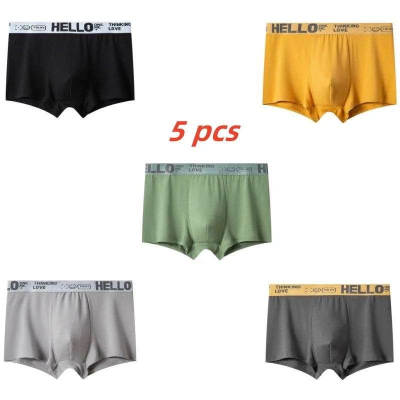 1/5/10 PCS Men's and boys Underwear Sports Seamless Comfortable Breathable Teen Boxer Briefs Men‘s Mid Rise Plus Size