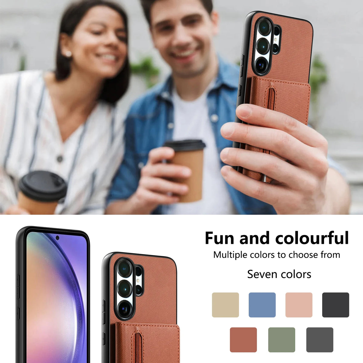 Zipper Cards Wallet Leather Phone Case For Samsung Galaxy S26 S24 S23 S22 Ultra Plus S23 S26 S25FE Purse Card Holder Stand Cover