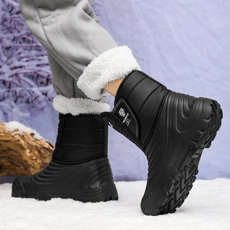 Neue Herren Winterstiefel Warme Plüsch Schneestiefel Hochwertige Wasserdichte High-Top Herren Stiefeletten Outdoor Herren Wanderstiefel Sneaker