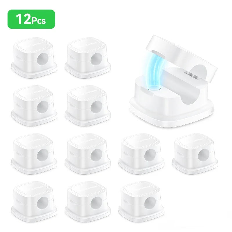 Rocoren Magnetic Cable Sorting Desktop Self Adhesive Cable Clamp Adjustable Cable Management Clamp for Earphone Cable Data Cable