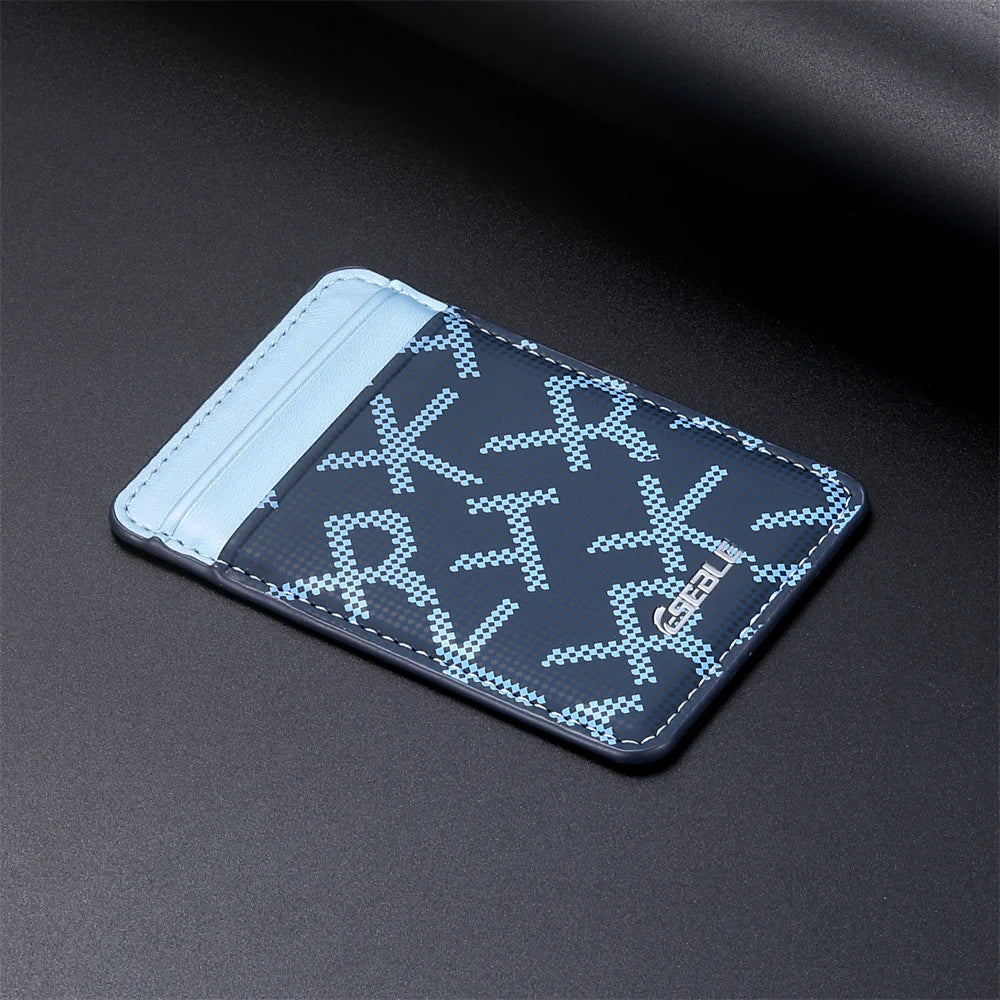 For Magsafe Leather Wallet Letter Texture Cellphone Card Holder For IPhone 18 17 16 15 14 13 Pro Max Plus Magnetic Card Holder