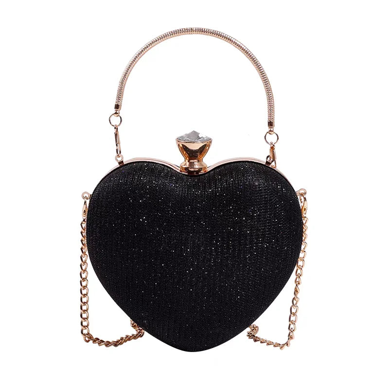 Gold Bright Silk Circular Evening Bag Women Banquet Clutch Rhinestone Decor Chain Shoulder Bags Luxury Female Party Handbags