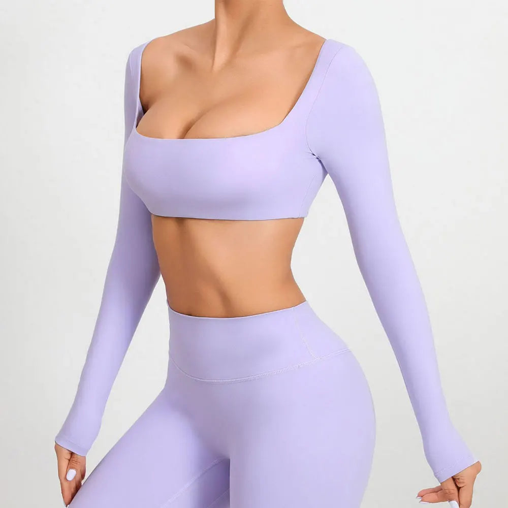 Sexy Fitness Long Sleeve Yoga Clothes Backless Gym Top Women Breathable Sports Crop Yop Shirts Quick Dry Sportswear Women Top
