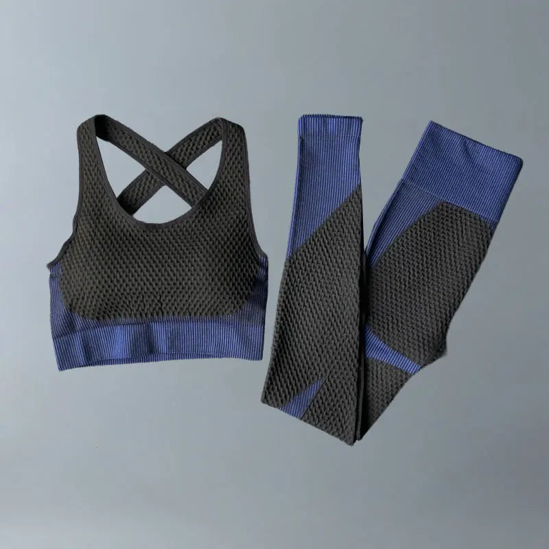 Yoga Suits Women Fitness Wear Gym Set Sports Outfits Training Exercise Workout Pants Long Sleeve Crop Top Bra Womens Tracksuits