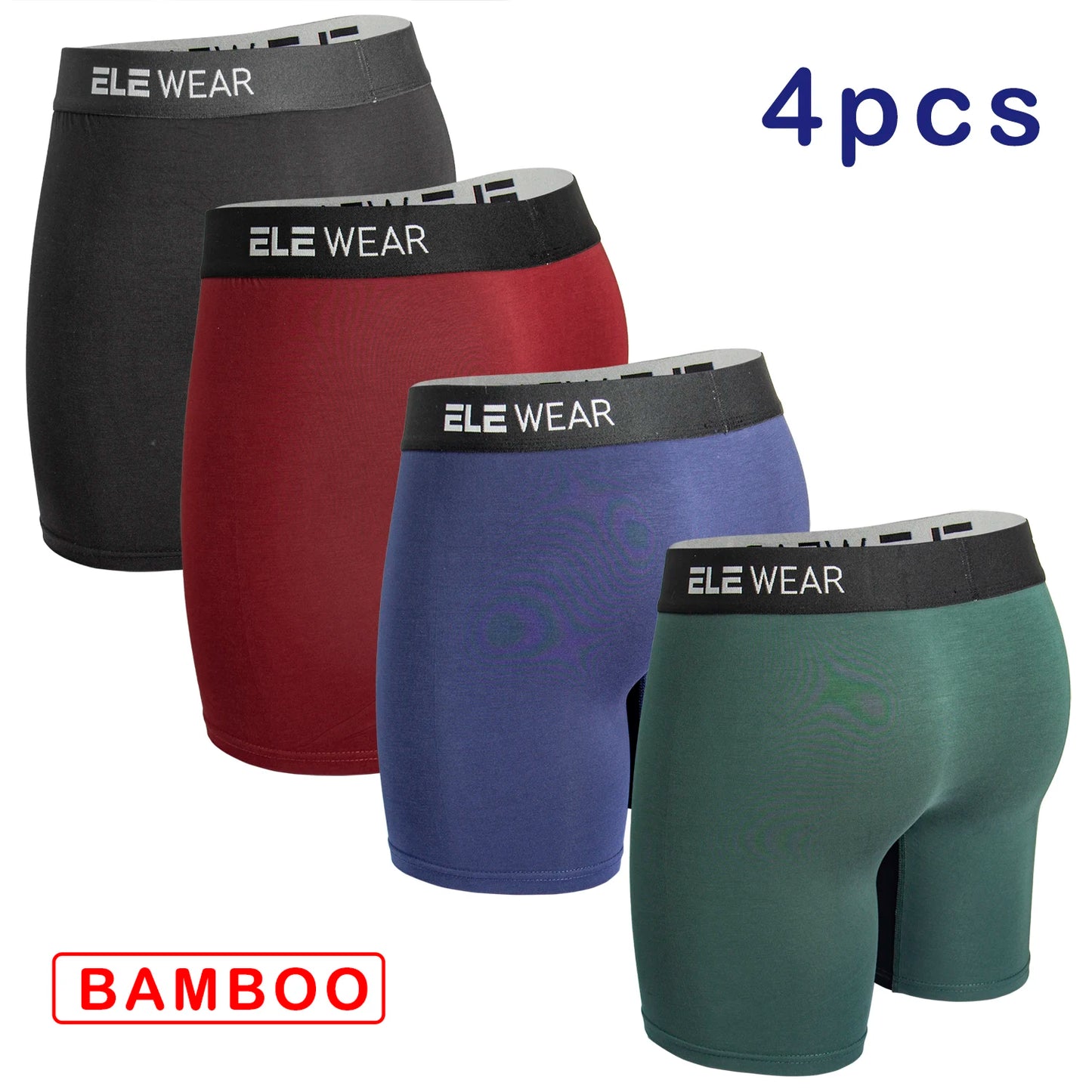 4 pcs Bamboo Men Underwear Boxers Breathable Mens Boxershorts Men's Panties Underpants Plus Size Fashion Boxers Briefs Trunks
