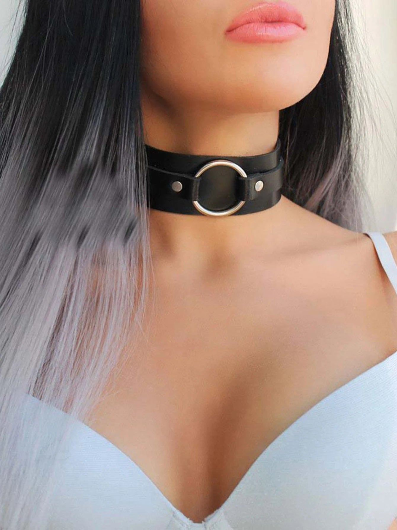 Women Goth Harness Pu Leather Adjustable Studded Decor Harness Women Fetish Clothing Bondage lingerie chest harness