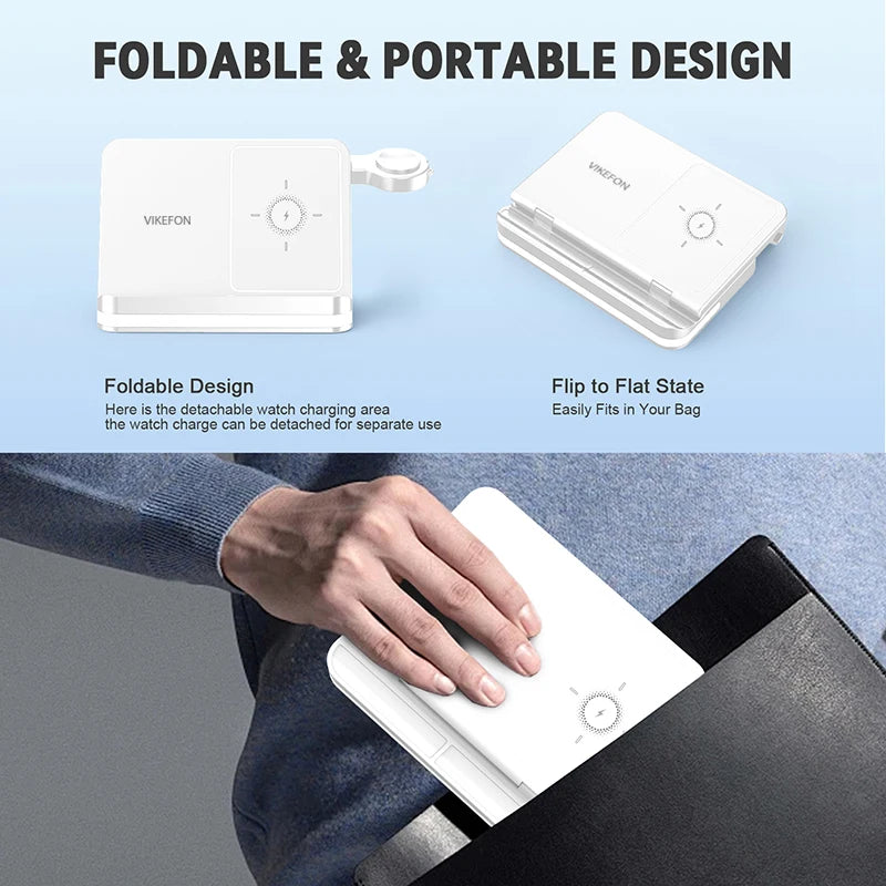 Wireless Charger Stand For iPhone 17-12 Samsung S25 S22 Ultra Fold Z Flip Galaxy Watch Active Buds Fast Charging Station Holder