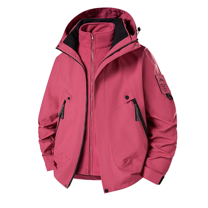 Unisex 3 In 1 Sports Jacket Autumn Winter Plush Warm Inner Lining Coat Men/Women Outdoor Breathable Comfortable Casual Outerwear