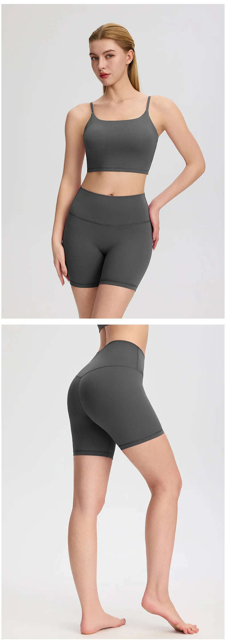 Yoga clothes, running suit, women's chest cushion vest, hip lifting high waist yoga shorts, quick drying breathable fitness suit