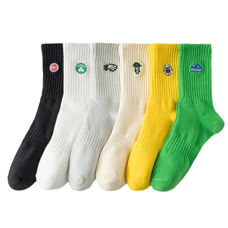New Athletic Embroidered Socks for Men Basketball Cotton Crew Socks Fashion Women Men Sports Running Socks High Quality