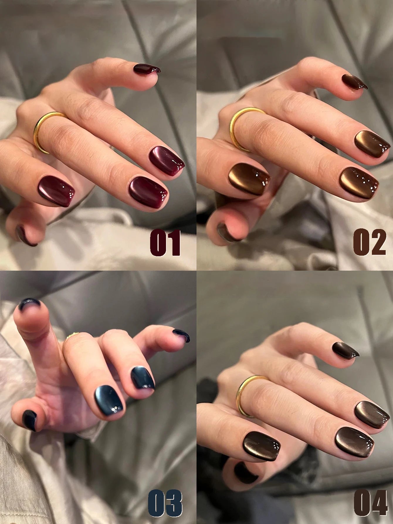 12ML 1-21pcs Autumn Nails Toe Selling Whitening Glass Bead Cat Eye Gel Nail Polish Black Nails Nail Art Grey Cat Eye Nail Glue