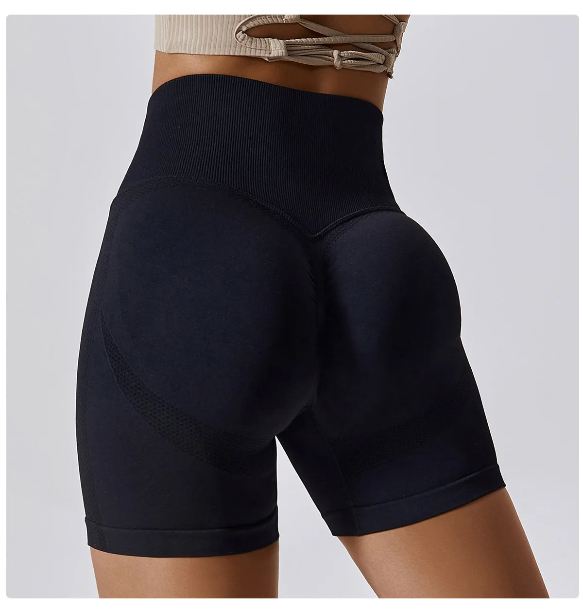 Women's Shorts for Cycling Jogging Fitness Sports Seamless High-Waisted Hip-Lifting Gym Shorts Tight Yoga Clothing