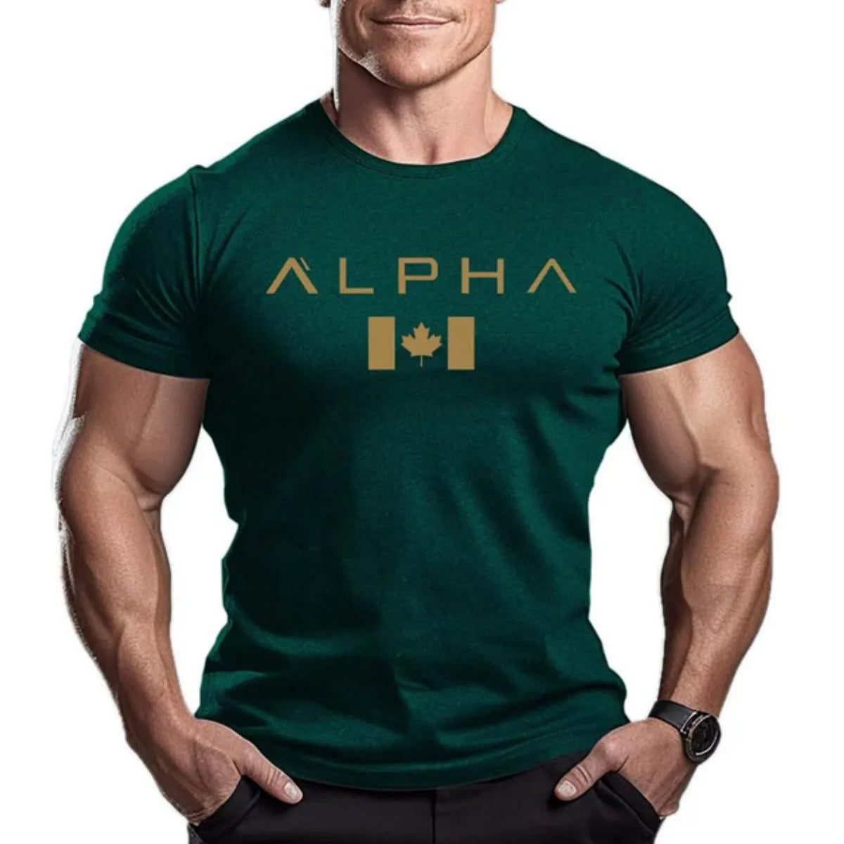 Herren Sommer Ahornblätter T-Shirt Gym Man Buchstabendruck Kurzarm Sport Fitness Schnelltrocknend Casual Top Übergroße Kleidung