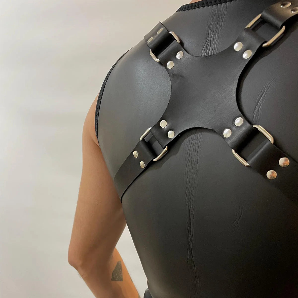 Men PU Leather Chest Harness Suspenders, Steampunk Cosplay Costume Accessory for Burning Man Rave Outfit, Gift for Him