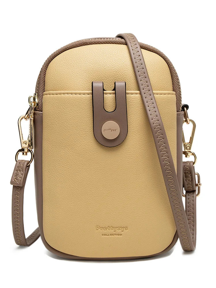 Spring and summer new mobile phone bag female Japanese and South Korean PU soft small fresh high-grade fashion zipper large