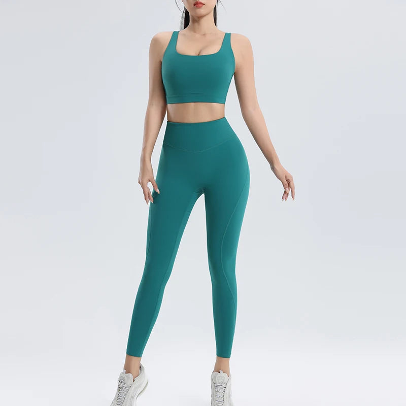 Yoga Set Running Fitness Two-Piece Set Bra Underwear Quick-dry Tight-Fitting Bottoms Pants Women's Yoga Set