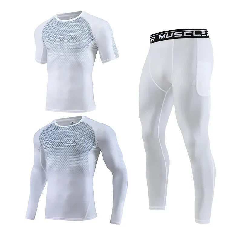 Mens Fitness Sportswear Set Moisture-wicking for Gym Running Leggings Dry Fit and Comfortable Workouts Sports Wear Clothes