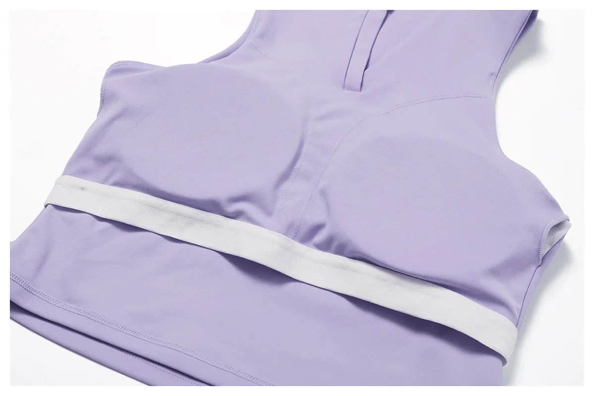 Summer Outdoor Leisure T-shirt Yoga Set 2PCS Women Gym Clothes Running Sports Fitness Set Breathable Yoga Nude Tennis Clothes