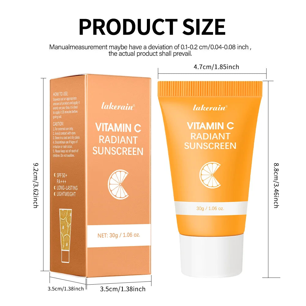 SPF 30 Vitamin C Moisturizer Protects Skin From UV Rays Hydrating Lotion Brightens Skin Nourishment Multiple Skin Care