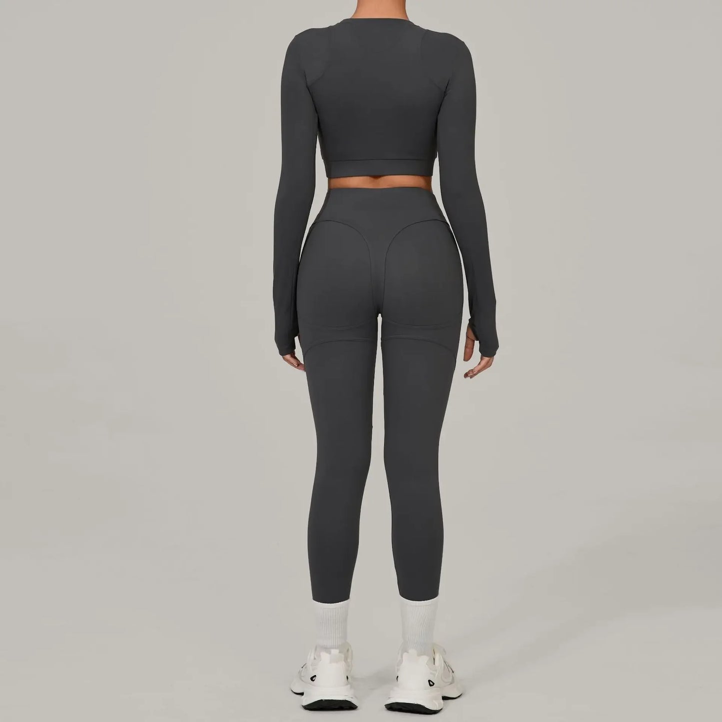 Skinny Grinding Yoga Sets Sports Fitness High Waist Peach Hip Quick Drying Outdoor Running  Winter Workout Gym Sports Kit Womwn