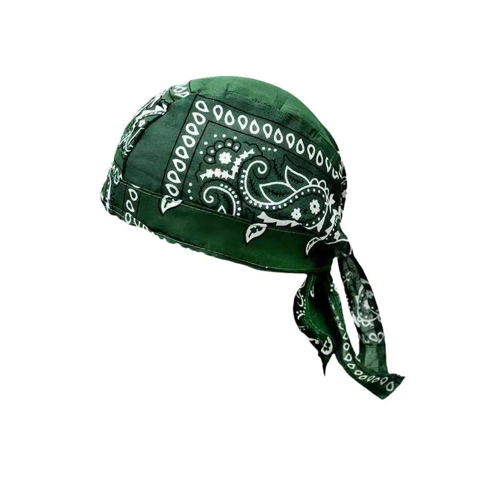 Outdoor-Fahrradmütze, Piratenmütze, bedruckte quadratische Schalmütze aus reiner Baumwolle, Stirnband, Durag-Kappe, Beanie-Wickelmütze, Hip-Hop-Kopftuch