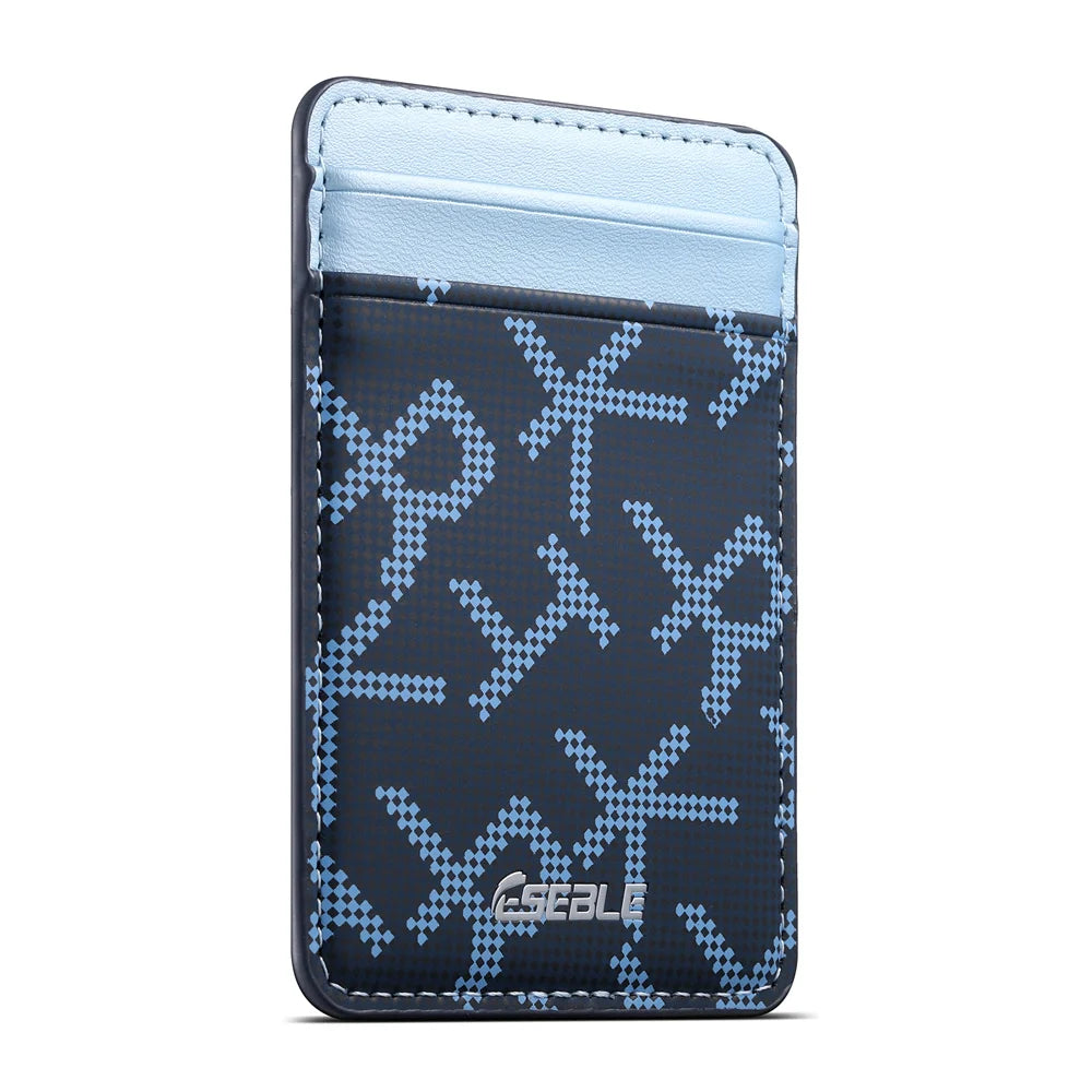 For Magsafe Leather Wallet Letter Texture Cellphone Card Holder For IPhone 18 17 16 15 14 13 Pro Max Plus Magnetic Card Holder