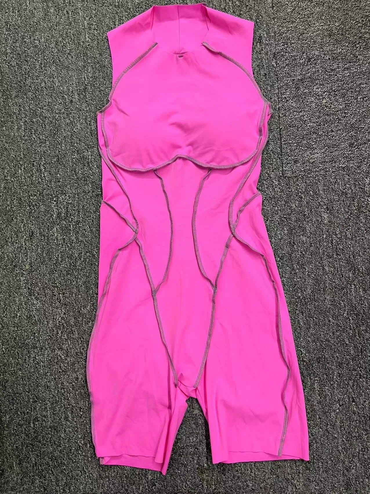 New Summer Stitching Color Backless Yoga Jumpsuits With Chest Pads Women Sleeveless Sports Bodysuit Hip Lifting Workout Overalls