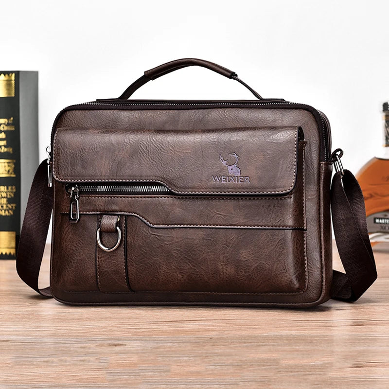 WEIXIER Shoulder Bag Men's Crossbody Bags PU Leather Handbag Capacity Men Messenger Bags Top handle Tote Bag for Male 가방 рюкзак