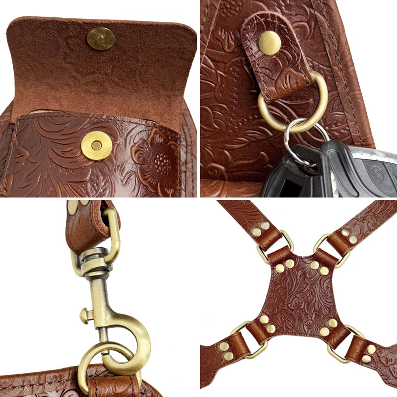 Genuine Leather Anti-Theft Underarm Shoulder Bag Armpit Tactically Bag For Men Shoulder Holsters Storage Pack