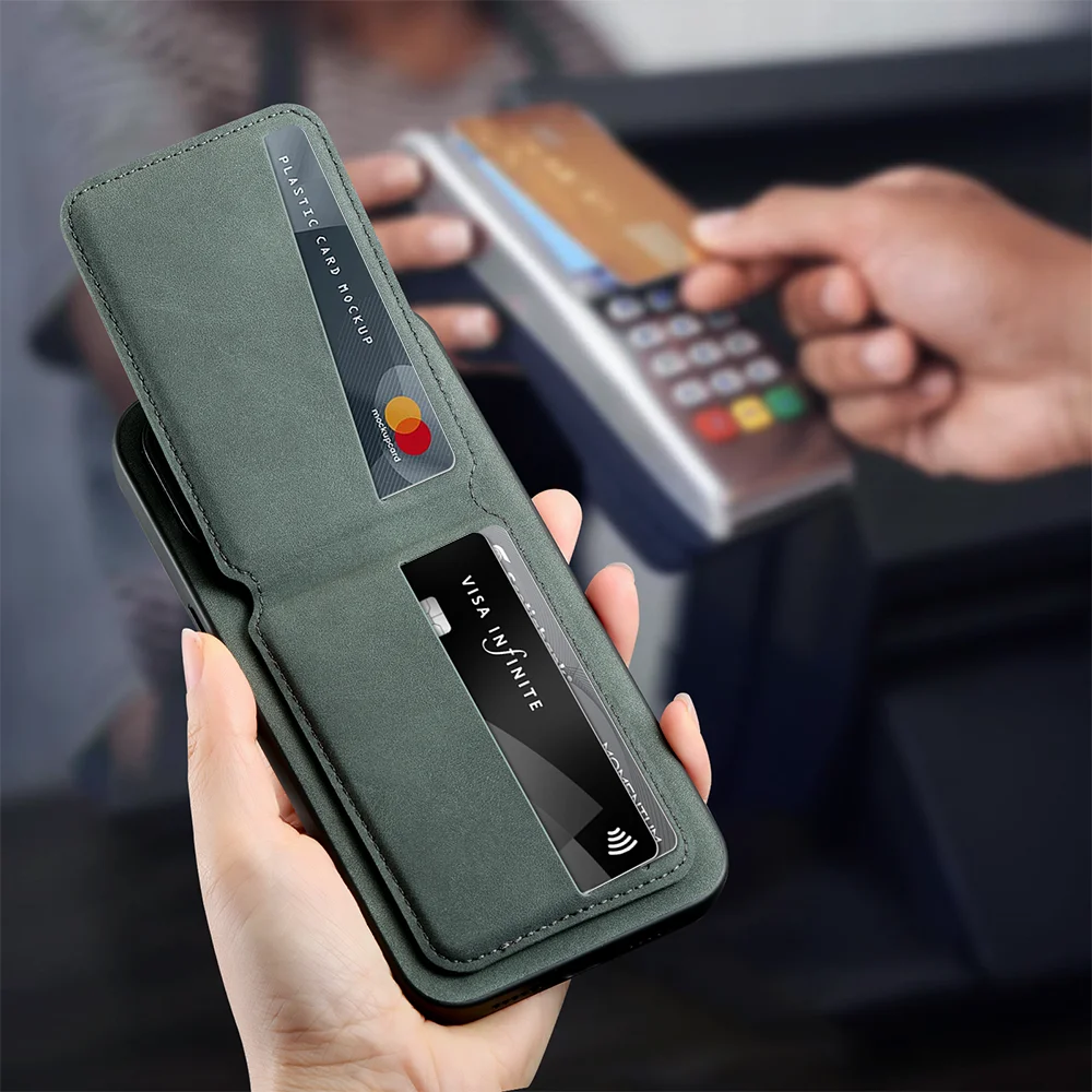 Business Luxury Sheepskin Leather Case For Motorola Signature Edge 60 70 Fusion Plus Pro Card Holder Magnetic Stand Phone Cover