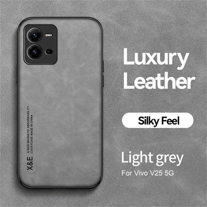 For Vivo V25E V25 Case Magnetic Car Texture Leather Shockproof Phone Case For Vivov25 Vivov25e V 25 E 25E 4G 5G 2022 Back Cover